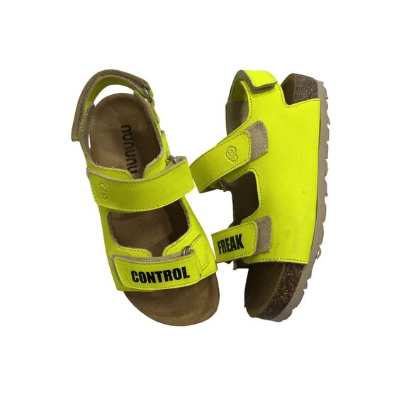 Nununu Control Freak Leather Sandals in Hot Lime - Picture 1 of 10